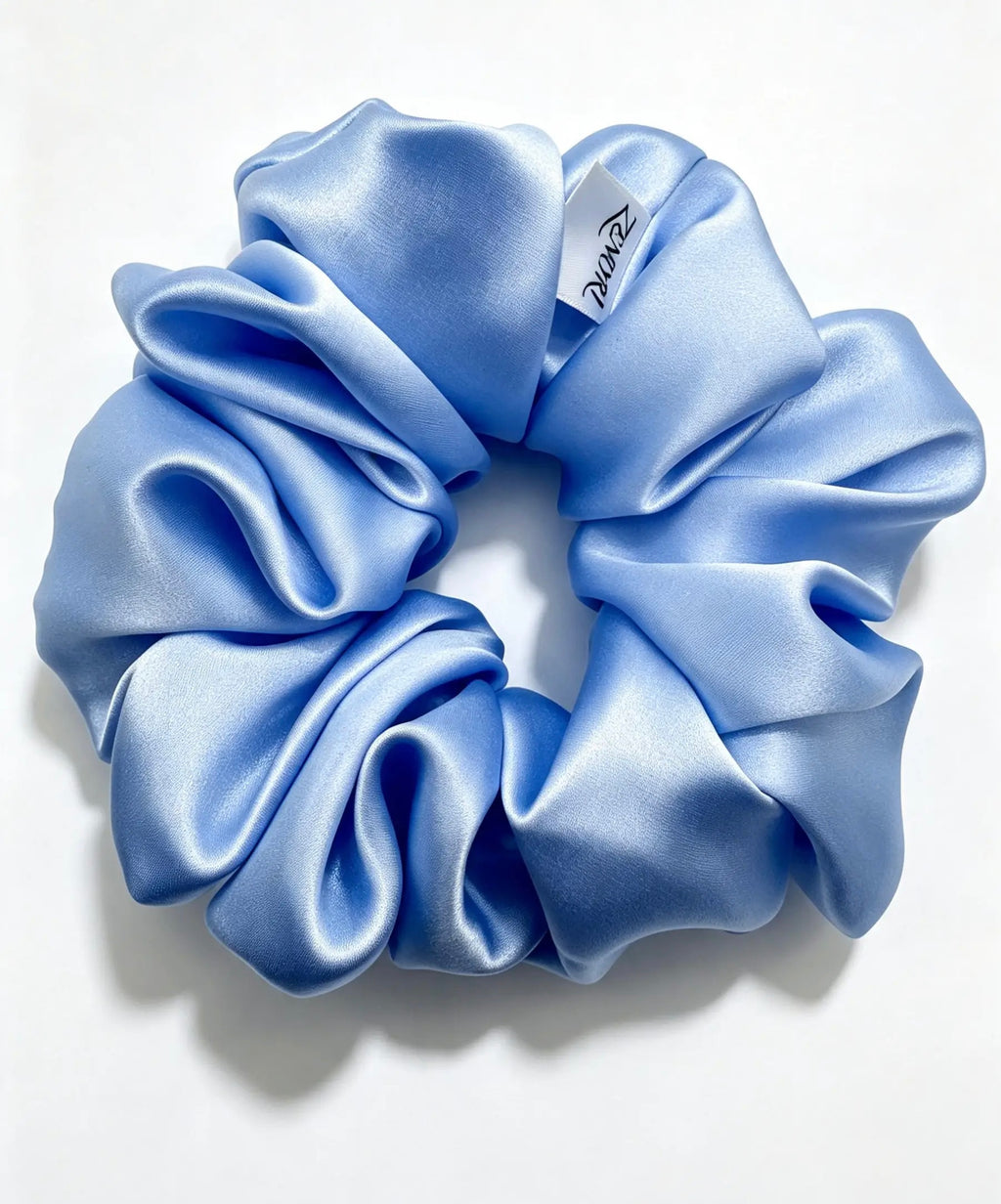 The Oversized Silk Scrunchie — Periwinkle Blue
