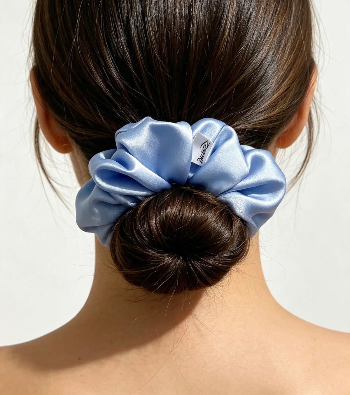 The Oversized Silk Scrunchie — Periwinkle Blue