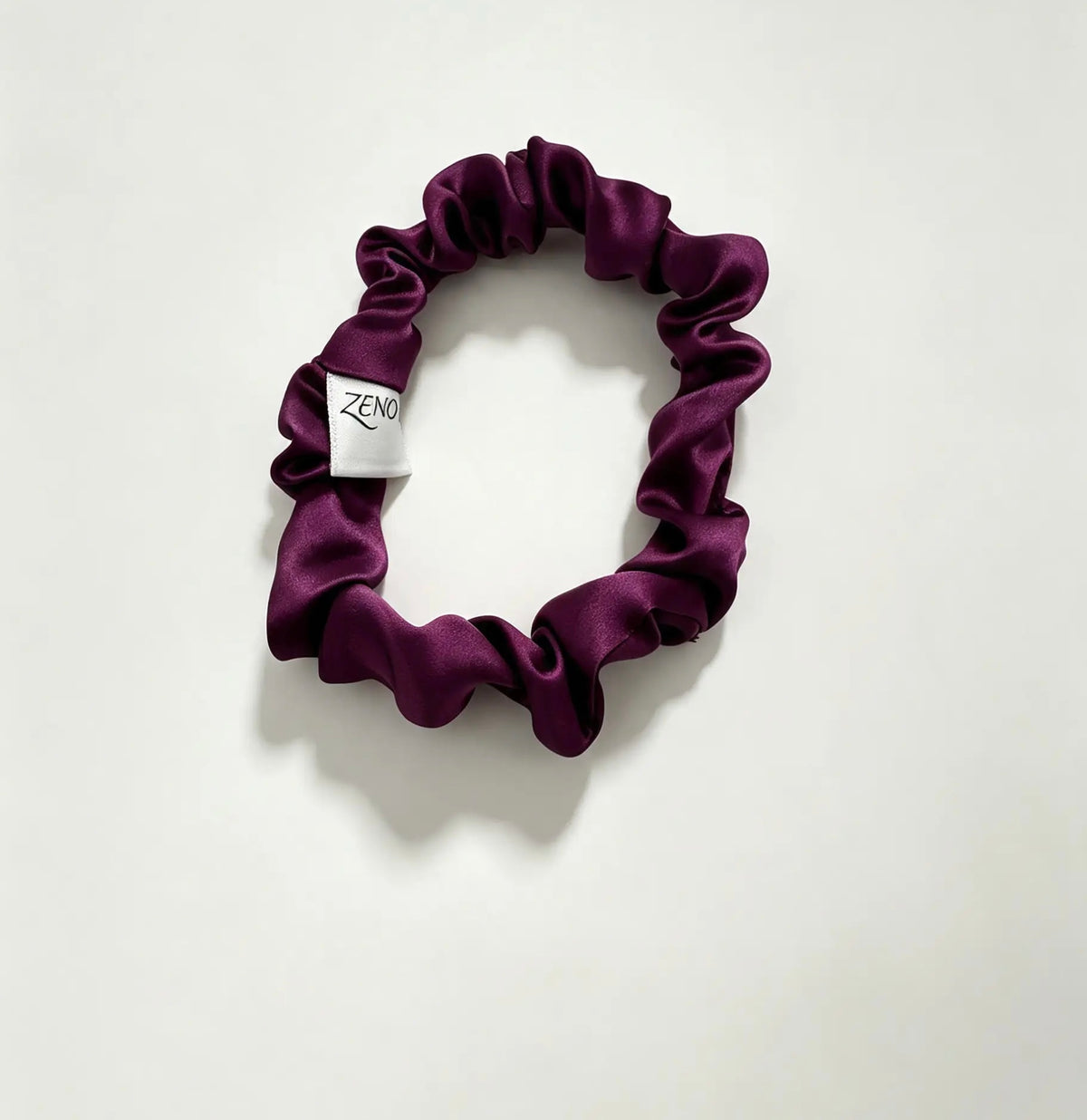 ZENORI Mini Silk Scrunchie Deep Plum - ZENORI mulberry silk mini scrunchie