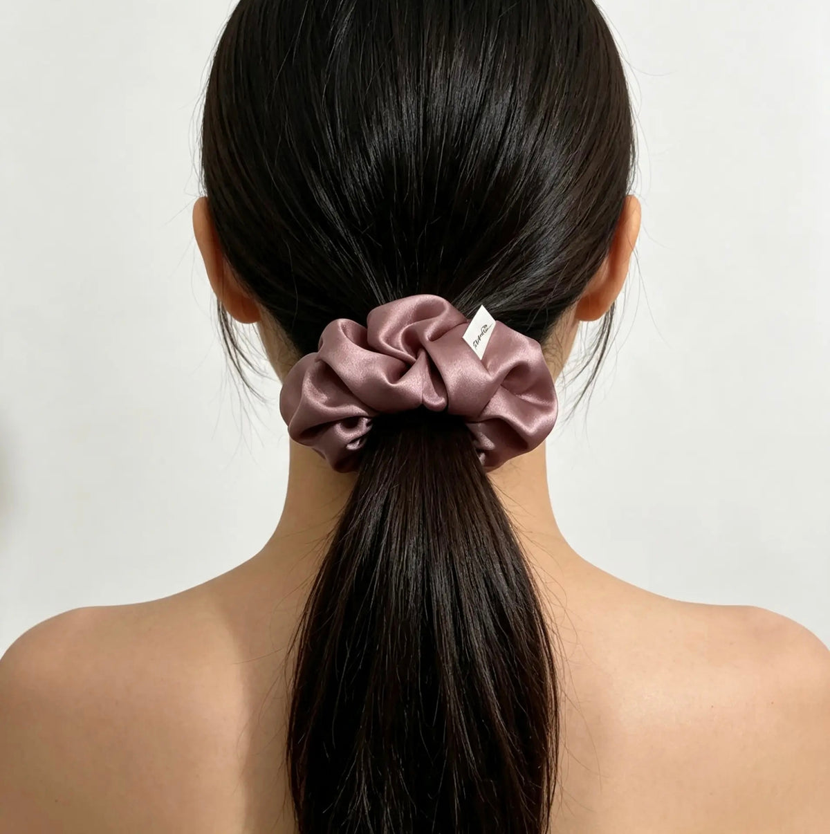 The Oversized Silk Scrunchie — Dusty Mauve