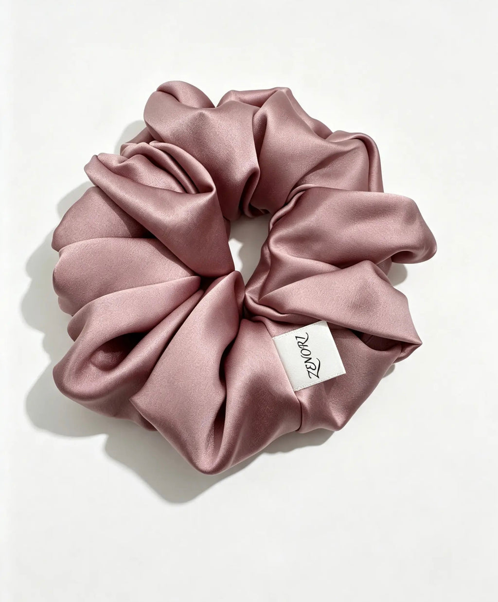 The Oversized Silk Scrunchie Dusty Mauve - ZENORI mulberry silk oversized scrunchie