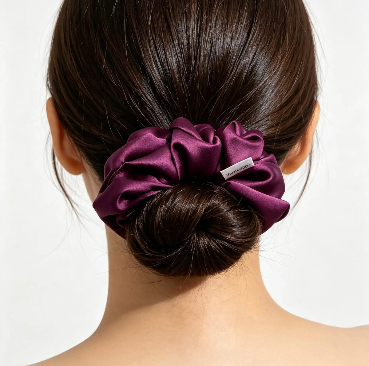 The Oversized Silk Scrunchie — Deep Plum