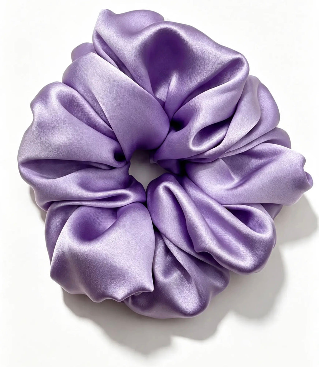 The Oversized Silk Scrunchie Lavender - ZENORI mulberry silk oversized scrunchie