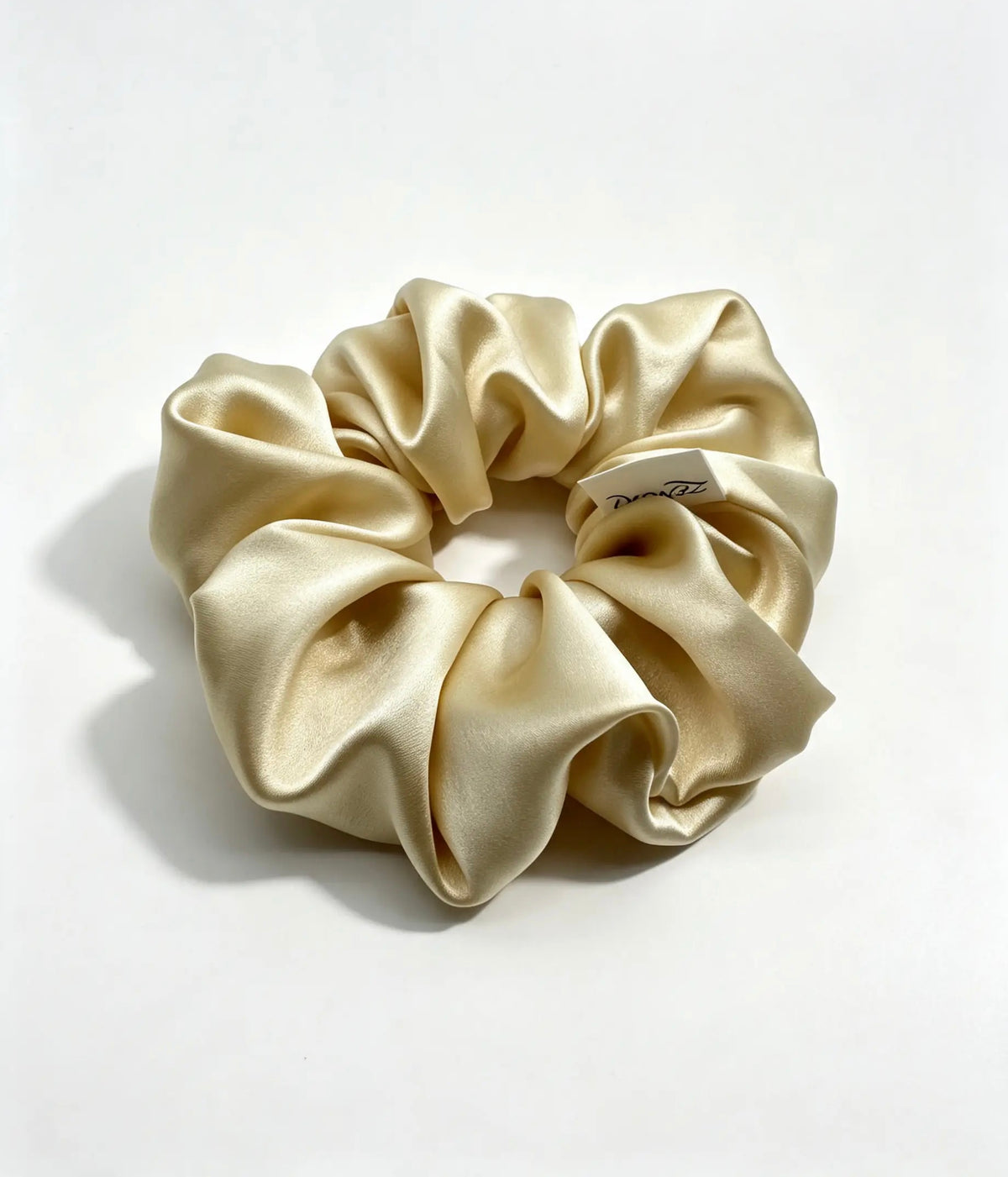 The Oversized Silk Scrunchie — Champagne Ivory