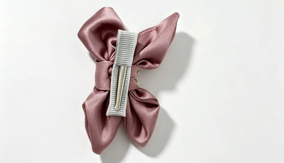ZENORI Little Butterfly Bow Clip — Dusty Rose