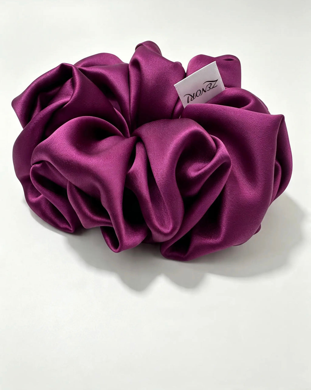 The Oversized Silk Scrunchie Deep Plum - ZENORI mulberry silk oversized scrunchie